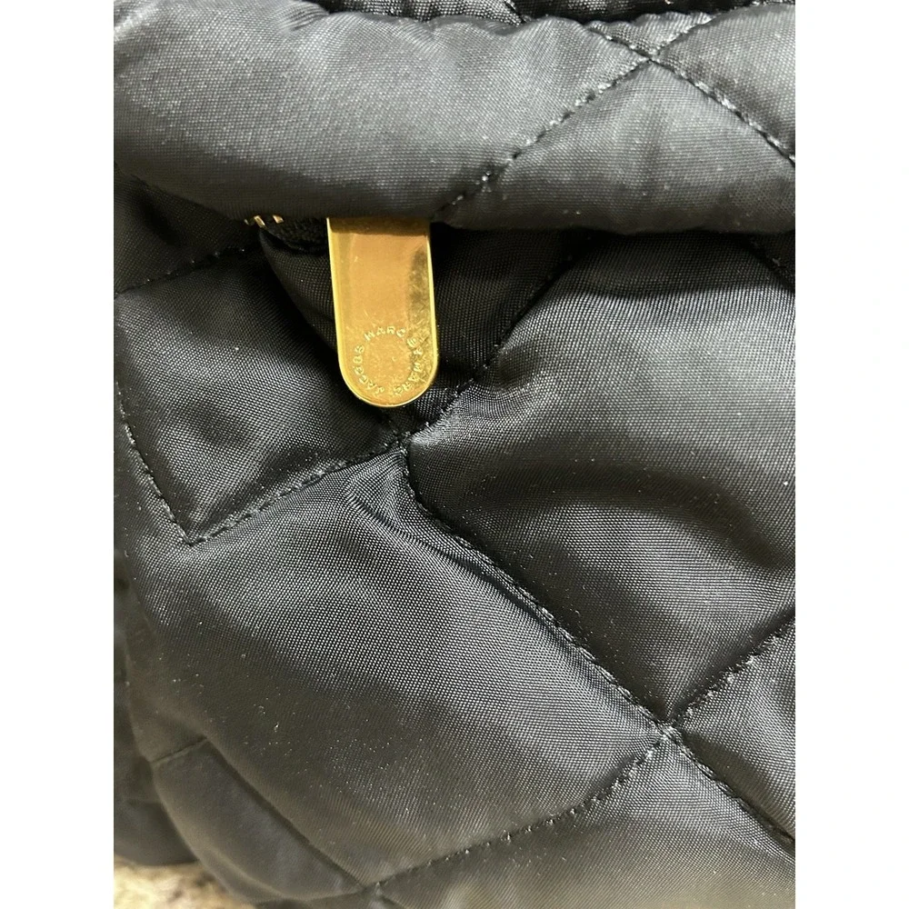 Marc Jacobs Quilted Nylon Baby Diaper Bag Black Gold Hardware $310 Retail READ